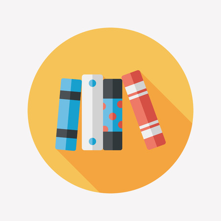 bookshelf flat icon with long shadowのイラスト素材