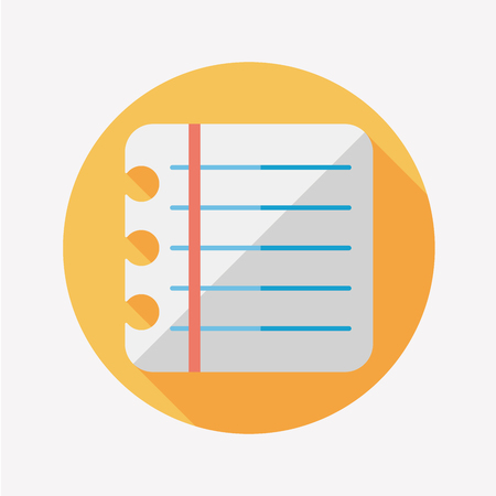 notebook paper flat icon with long shadowのイラスト素材