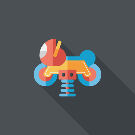 playground toy motor  flat icon with long shadowのイラスト素材