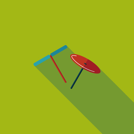 blades propeller toy flat icon with long shadowのイラスト素材