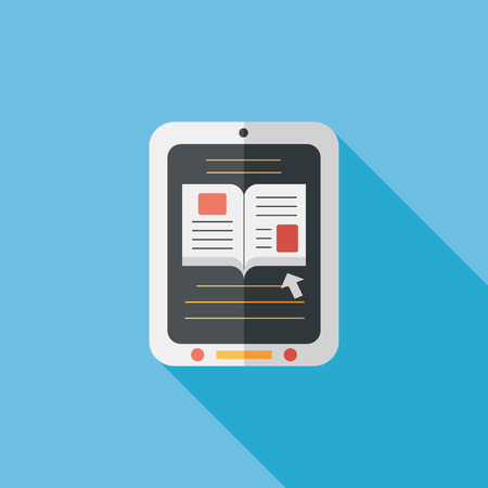 e-learning flat icon with long shadow,eps10のイラスト素材