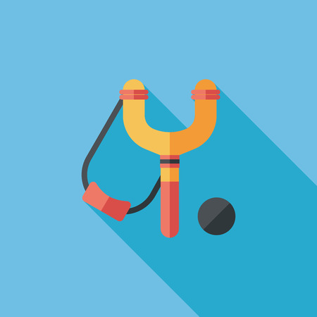 slingshot flat icon with long shadow,eps10のイラスト素材