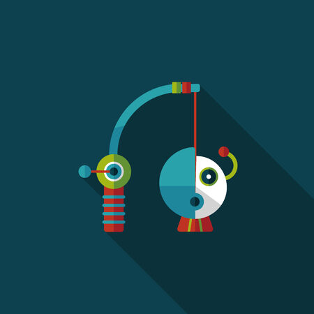 Fishing toy flat icon with long shadow,eps10のイラスト素材