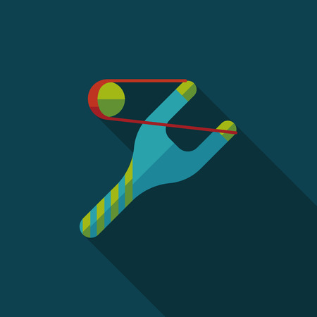 Slingshot flat icon with long shadow,eps10のイラスト素材
