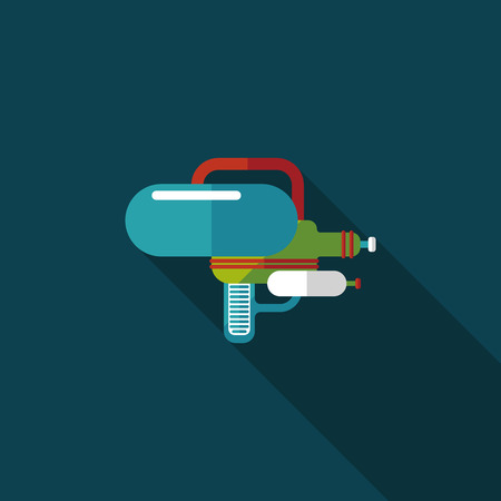 Water Gun flat icon with long shadowのイラスト素材
