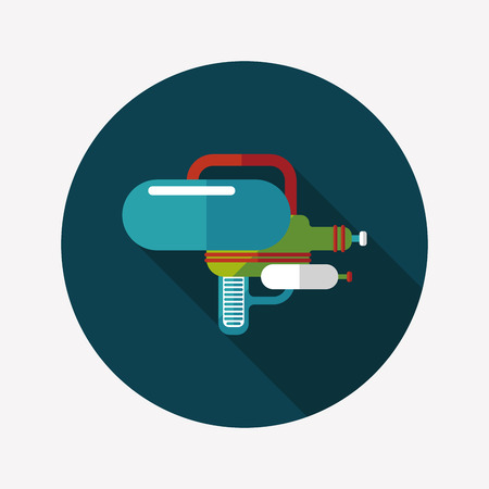 Water Gun flat icon with long shadowのイラスト素材