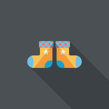 Christmas stocking flat icon with long shadowのイラスト素材