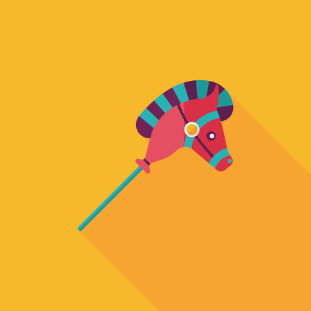 toy horse flat icon with long shadowのイラスト素材