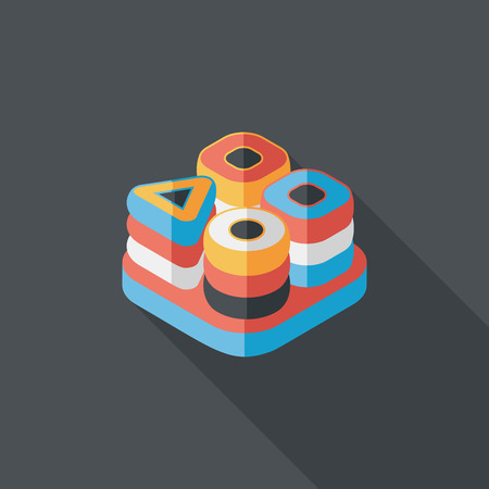 educational toy flat icon with long shadowのイラスト素材
