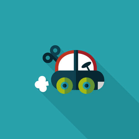 toy car flat icon with long shadowのイラスト素材