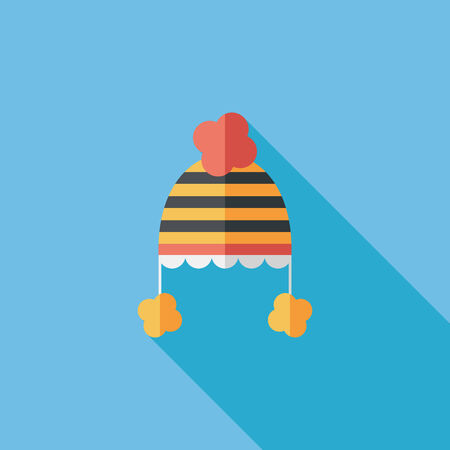 baby hat flat icon with long shadowのイラスト素材