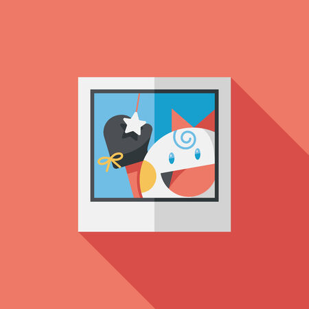 newborn photo flat icon with long shadowのイラスト素材