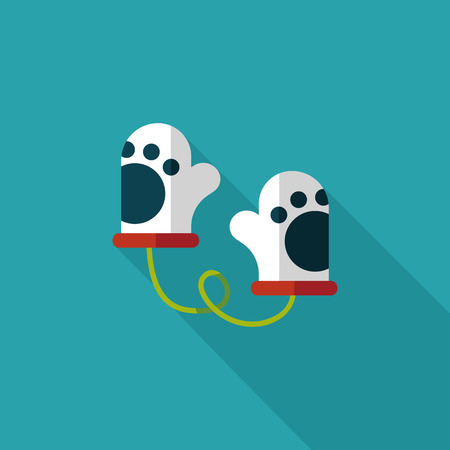 baby Gloves flat icon with long shadowのイラスト素材