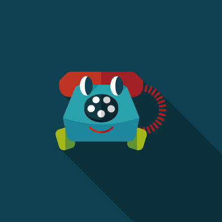 toy phone flat icon with long shadowのイラスト素材