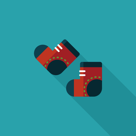socks flat icon with long shadowのイラスト素材