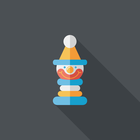 Pyramid toy flat icon with long shadowのイラスト素材