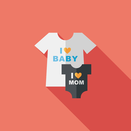 family clothes flat icon with long shadowのイラスト素材