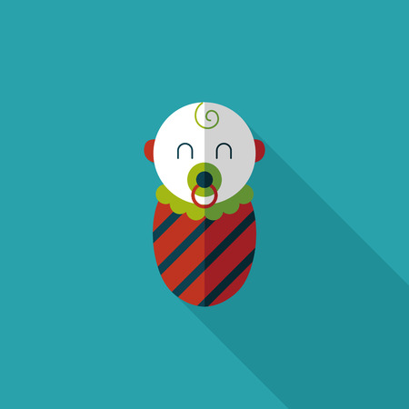 baby flat icon with long shadowのイラスト素材