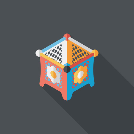 baby cradle bed flat icon with long shadow,eps10のイラスト素材