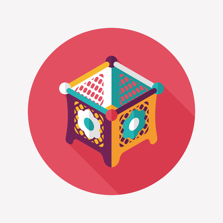 baby cradle bed flat icon with long shadow,eps10のイラスト素材