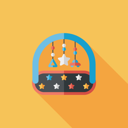 Baby crib hanging toy flat icon with long shadow,EPS 10のイラスト素材