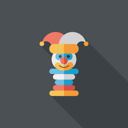 Pyramid toy flat icon with long shadow,eps10のイラスト素材