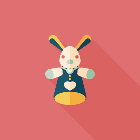 cat hand puppet flat icon with long shadow,eps10のイラスト素材