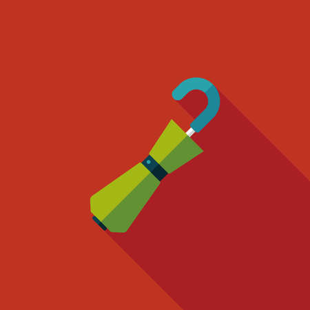 umbrella flat icon with long shadowのイラスト素材