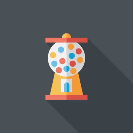 Gumball Machine flat icon with long shadow,eps10のイラスト素材