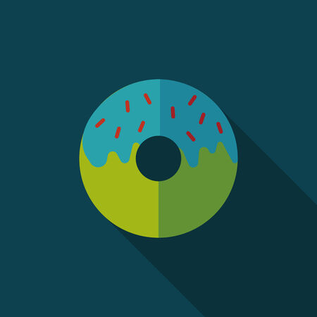 Donut flat icon with long shadow,eps10のイラスト素材