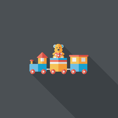 Train toy flat icon with long shadow,EPS 10のイラスト素材