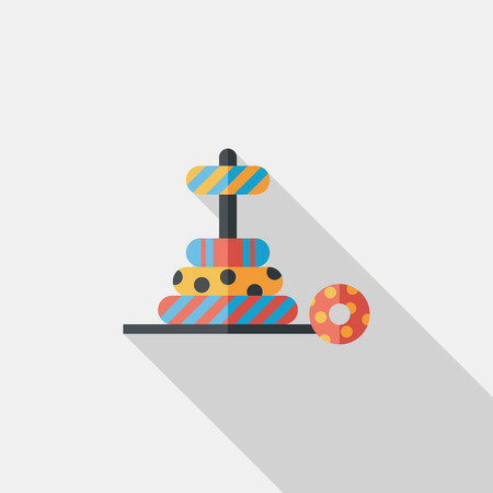 Pyramid toy flat icon with long shadow,eps10のイラスト素材