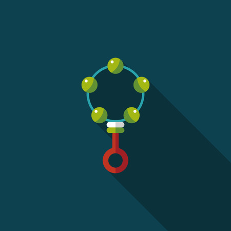 baby rattle flat icon with long shadow,eps10のイラスト素材