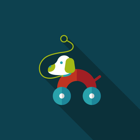 toy dog flat icon with long shadow,eps 10のイラスト素材