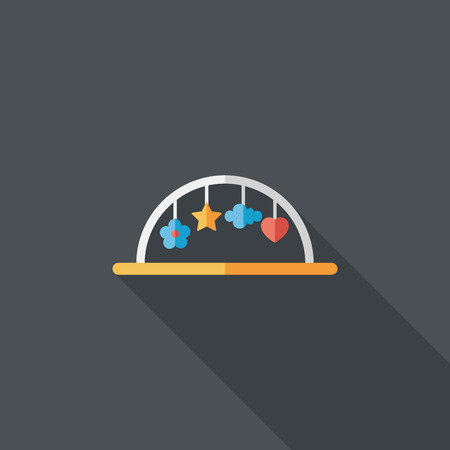 Baby crib hanging toy flat icon with long shadow,EPS 10のイラスト素材