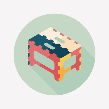 folding chair flat icon with long shadow,eps10のイラスト素材