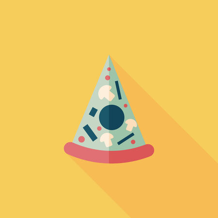 Pizza flat icon with long shadowのイラスト素材