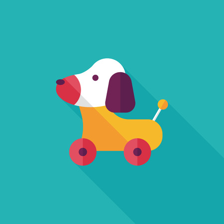 toy dog flat icon with long shadow,eps 10のイラスト素材