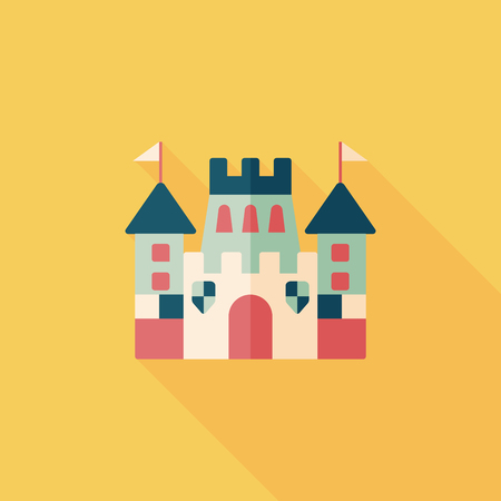 Castle flat icon with long shadow,eps10のイラスト素材