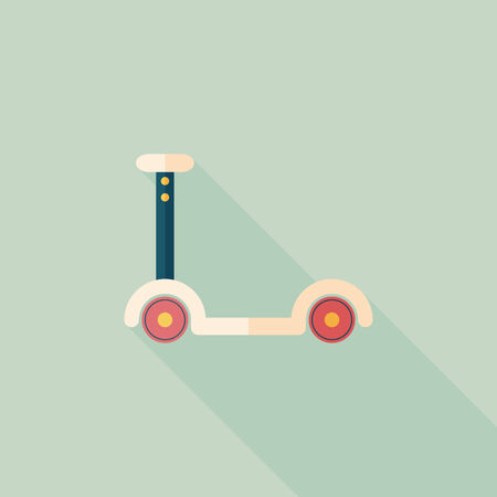 scooter flat icon with long shadowのイラスト素材