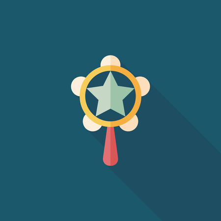baby rattle flat icon with long shadow,eps10のイラスト素材