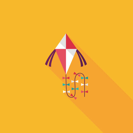 kite flat icon with long shadow,eps10のイラスト素材