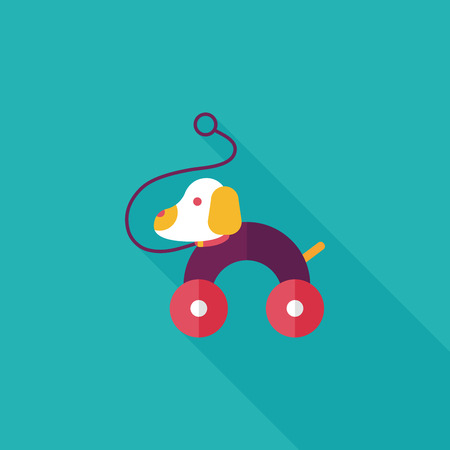 toy dog flat icon with long shadow,eps 10のイラスト素材