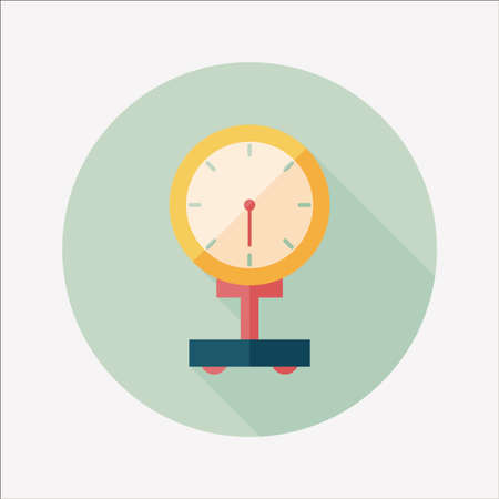 weight scale flat icon with long shadowのイラスト素材