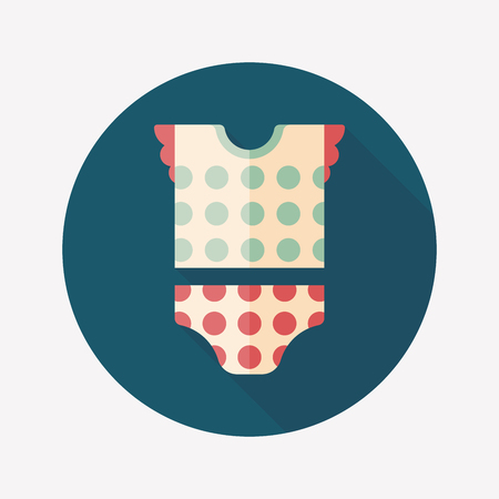 baby clothes flat icon with long shadow,EPS 10のイラスト素材