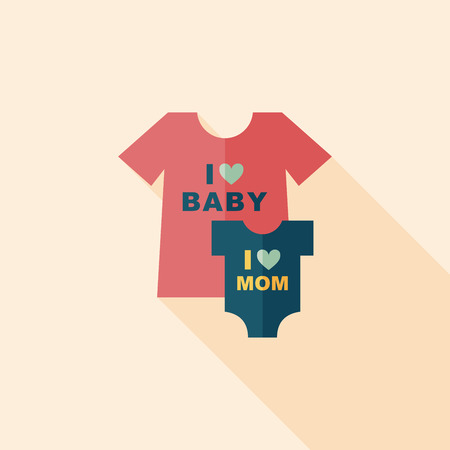 family clothes flat icon with long shadow,EPS 10のイラスト素材