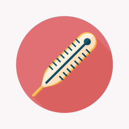 thermometer flat icon with long shadowのイラスト素材