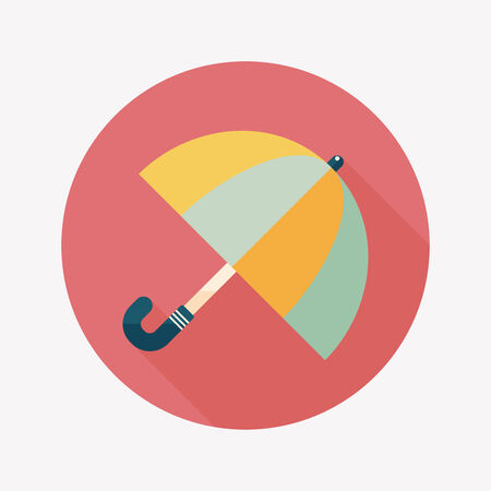 umbrella flat icon with long shadowのイラスト素材