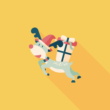 Reindeer flat icon with long shadowのイラスト素材