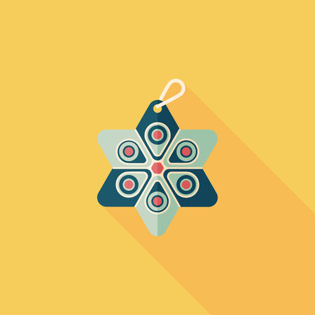 Christmas decorations flat icon with long shadow のイラスト素材